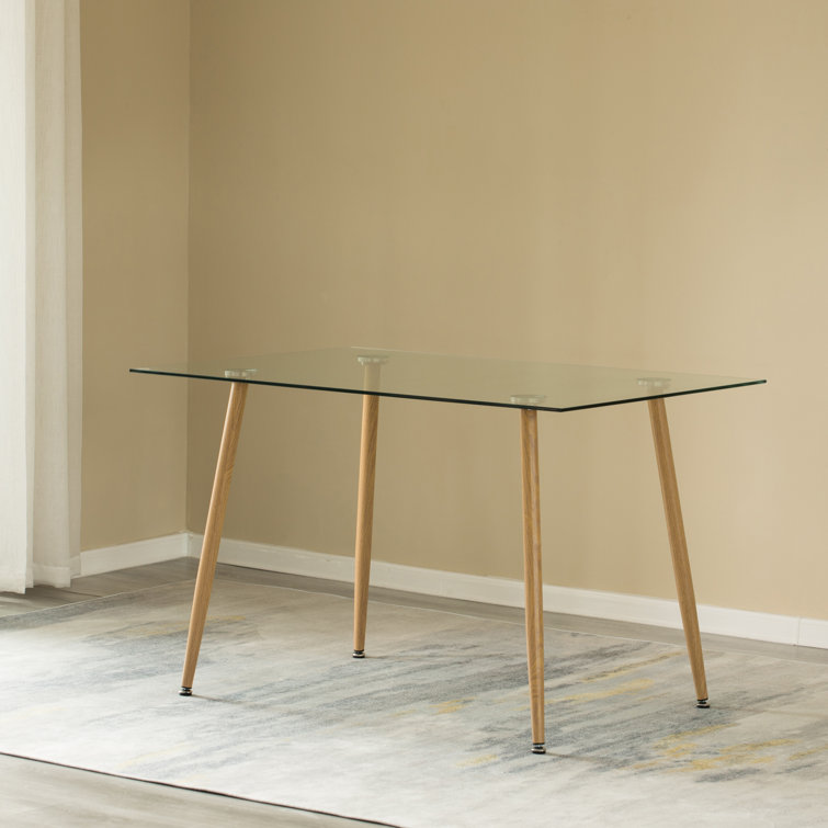 Space saving discount glass dining table